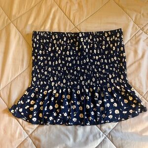 Large Strapless Flowery Dark Blue Top from Rue21